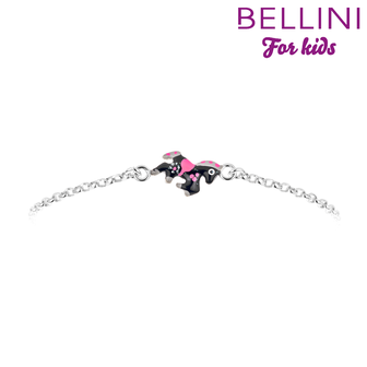 Bellini 573.019 - Zilveren Bellini armband met zwart emaille paardje