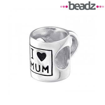 zilveren bedel - beker love mum