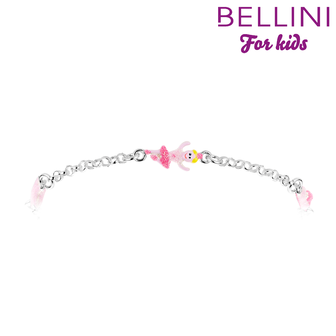 Bellini 573.021 - Zilveren Bellini armband met emaille ballerina, balletschoen en roze ster