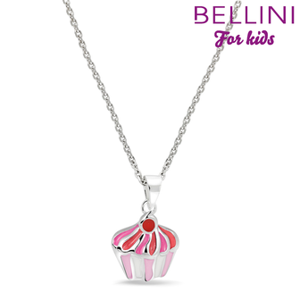 Bellini 574.010 - zilveren kinder collier met hanger cupcake