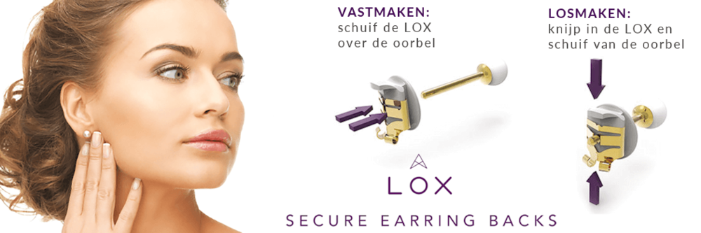 LOX - veiligheidsslotjes voor goudkleurige oorbellen