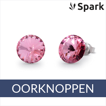 Spark - zilveren oorknoppen met Swarovski