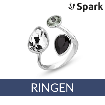 Spark - zilveren ringen met Swarovski