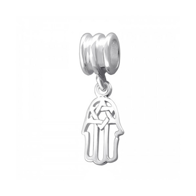 Zilveren hangende bedel Hamsa hand